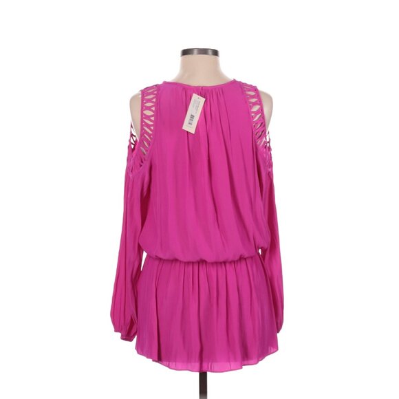 Ramy Brook Shelby Cold Shoulder Dress Hot Pink - Picture 3 of 12